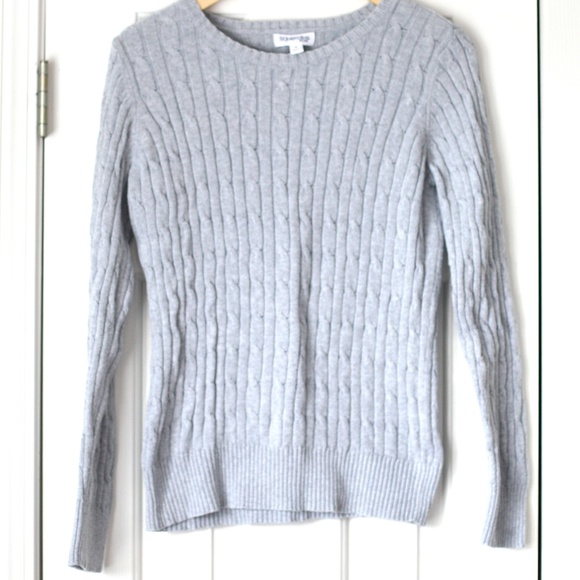 St. John's Bay Sweaters - Gray cable knit crew neck sweater
